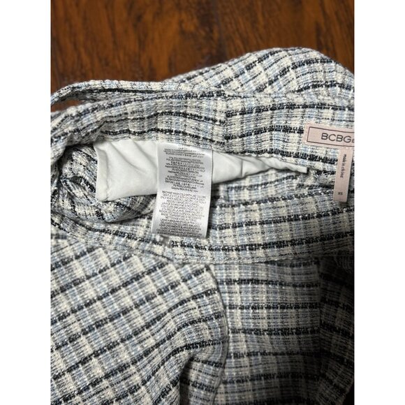 NEW BCBGeneration Womens XS Plaid Blue/Black/White Trousers Straight Dress Pants - Picture 11 of 12